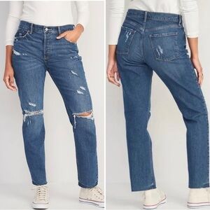 Old Navy High-Rise Slouchy Straight Secret Slim Pockets Jeans, Size 14P